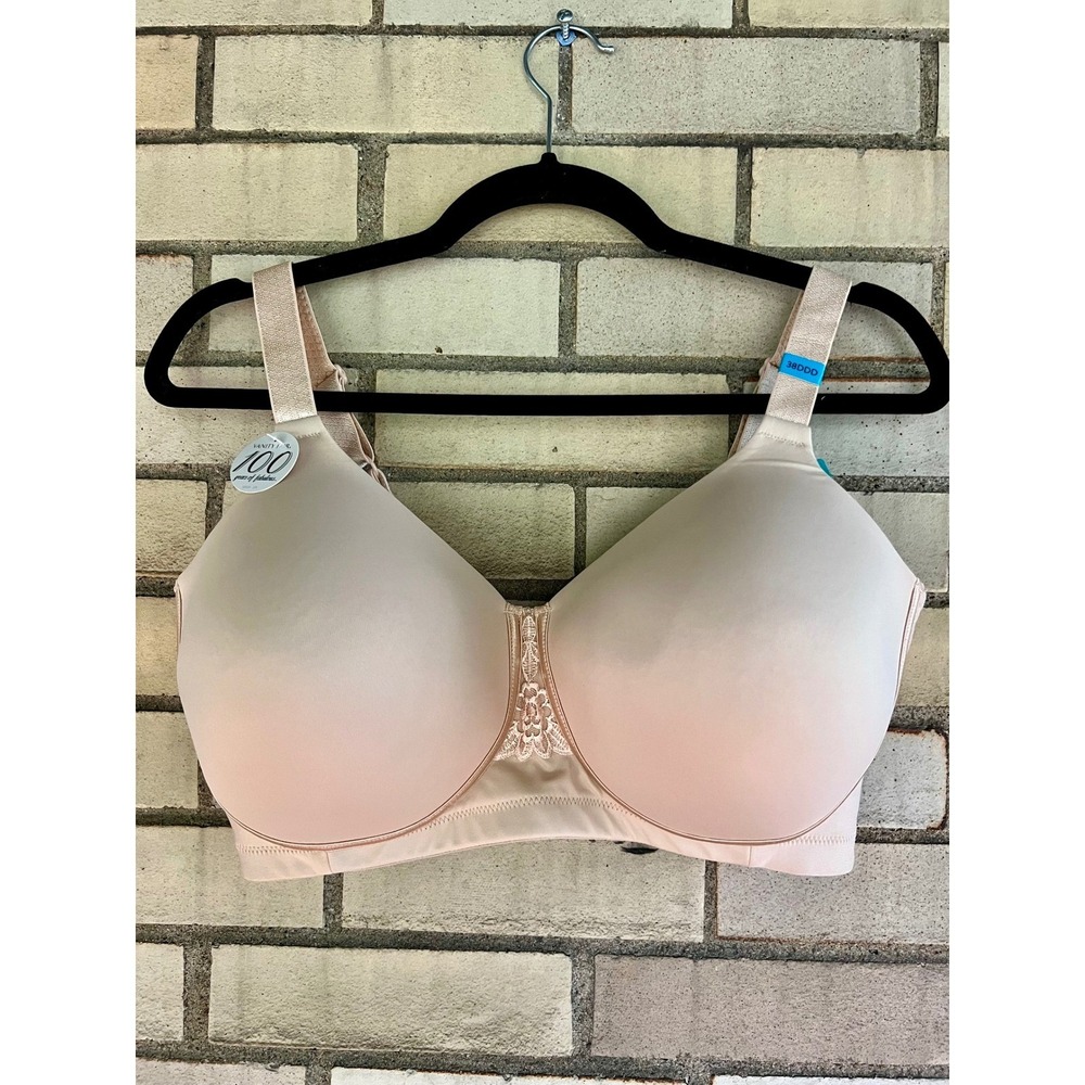 Vanity Fair Beauty Back Wirefree Bra Neutral Tan 38DDD Full Figure NWT Wireless